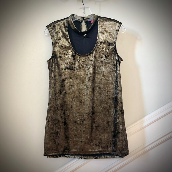 Vince Camuto NWT Stretch Shimmer Choker Tank Top - Picture 2 of 8